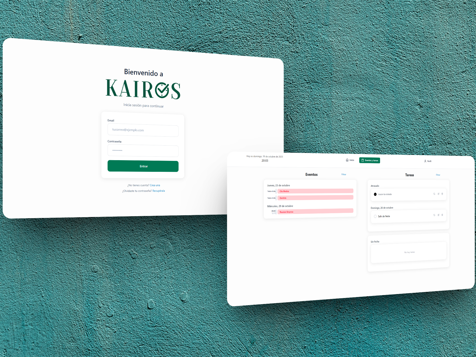 Captura de pantalla del proyecto Kairos